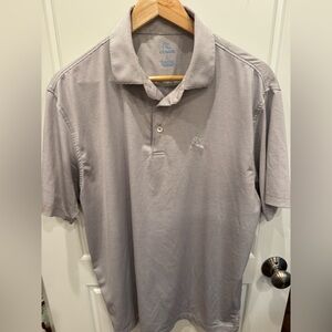 Rhoback Polo, Light Grey/White Stripes